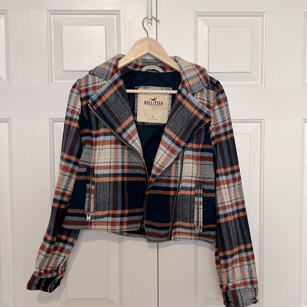 Hollister Crop Plaid Jacket size Small